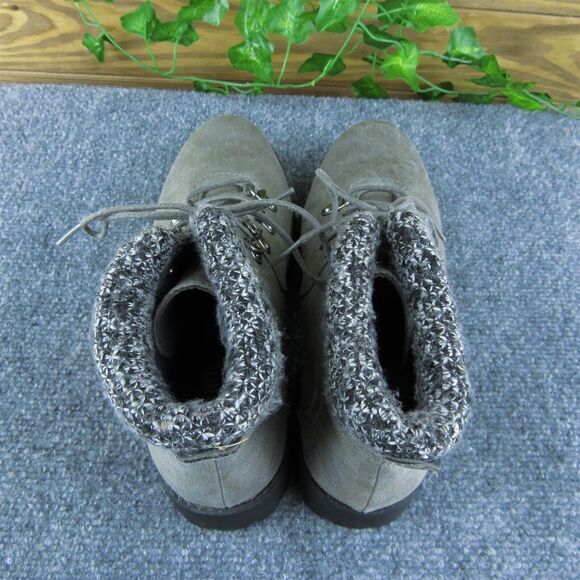 Cliffs by White Mountain Peyton Women Ankle Boots Boots Gray Fabric Lace Up Sz 8 - Picture 6 of 11